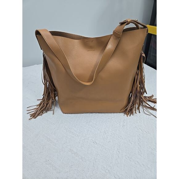 Jessica Simpson Large Fringe Faux Leather Tote Bag READ - Picture 1 of 16